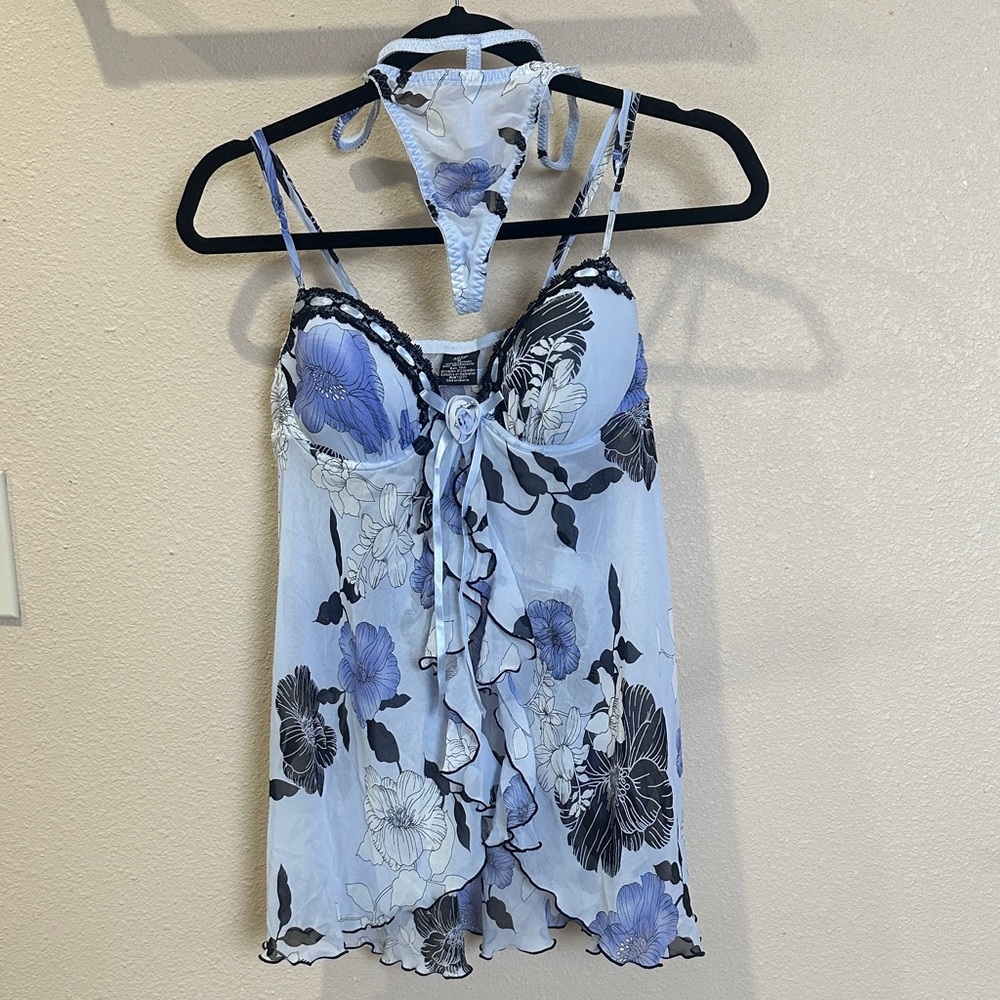 Apt. 9 Blue Floral Chemise Set
